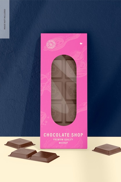 Maqueta de Cajas de Chocolate con Ventana Oval Vista Frontal