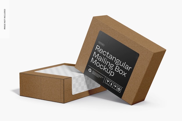 Maqueta de cajas de correo rectangulares
