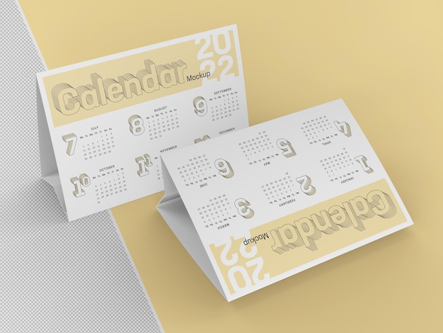 PSD maqueta de calendario de carpa de mesa