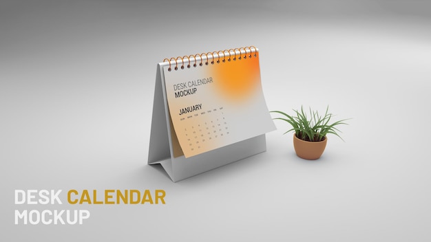 Maqueta de calendario de escritorio 3d 2022