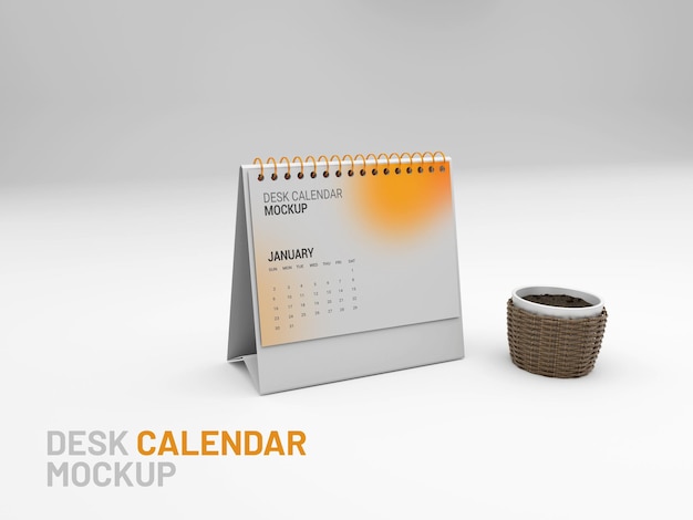 Maqueta de calendario de escritorio 3d 2022