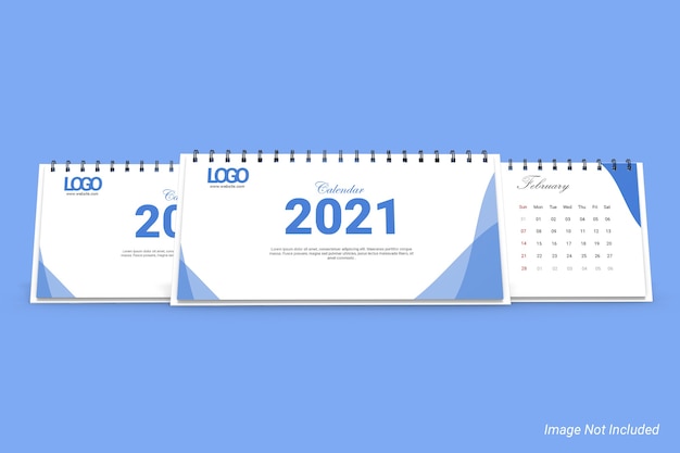 Maqueta de calendario de escritorio comercial dl landscape