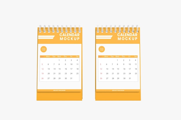 maqueta de calendario de escritorio de retrato psd