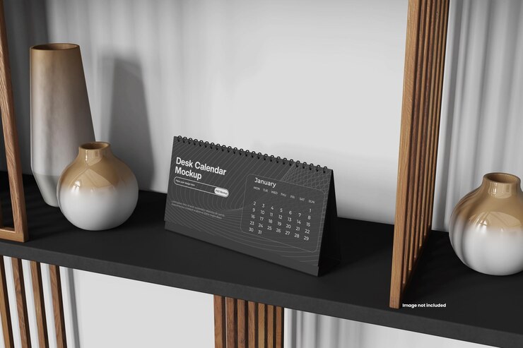 PSD maqueta de calendario de escritorio