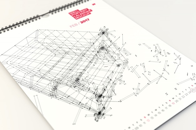 PSD maqueta de calendario de pared