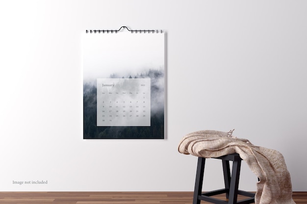 Maqueta de calendario de pared