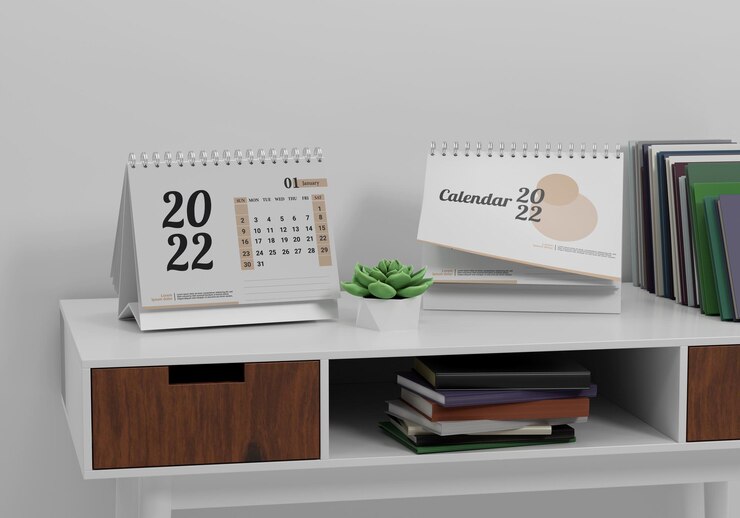 PSD maqueta de calendario realista 2022