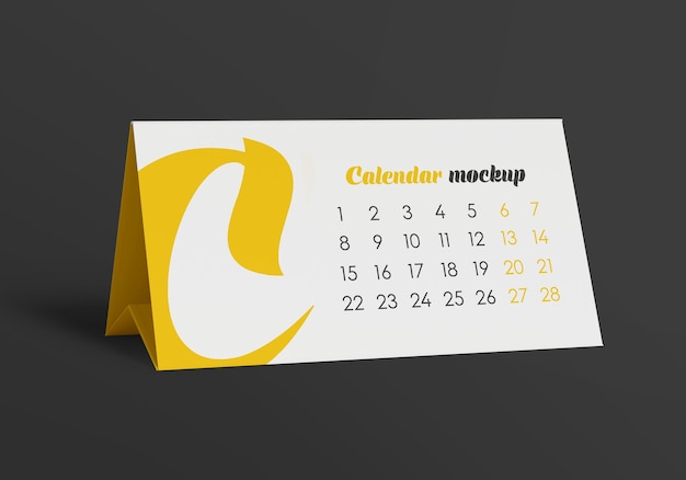 Maqueta de calendario de tienda de escritorio