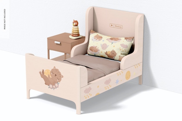 Maqueta de Cama Infantil, Vista Izquierda