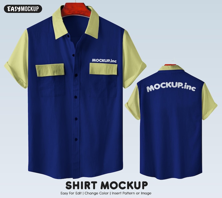 PSD maqueta de camisa industrial y de safari