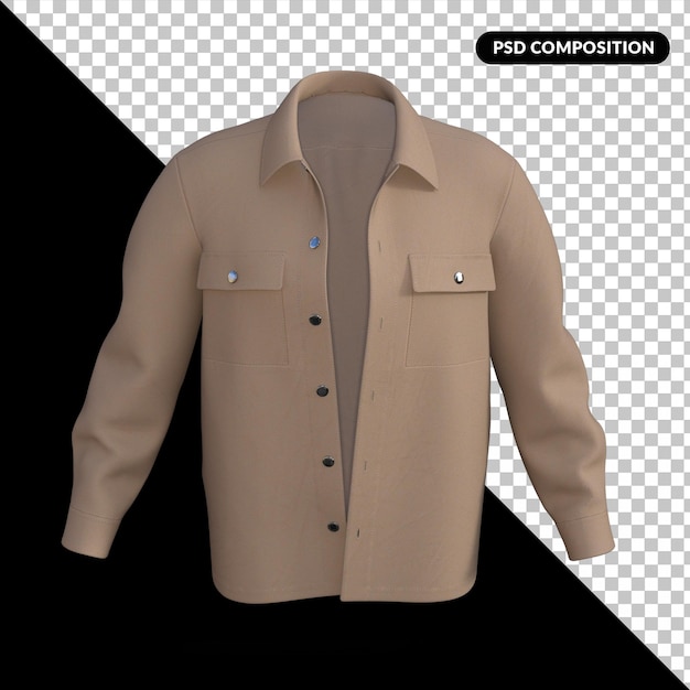 Maqueta de camisa de manga larga de hombre renderizado 3d