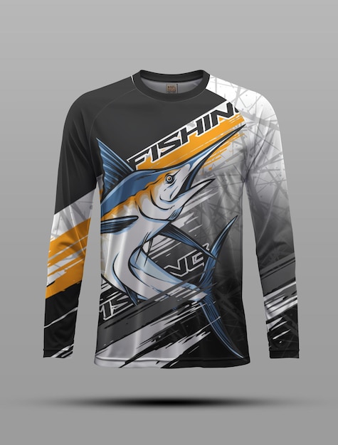 Maqueta de camisa de pesca con cuello largo