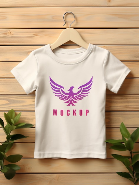 Maqueta de camisa de tela para bebe PSD