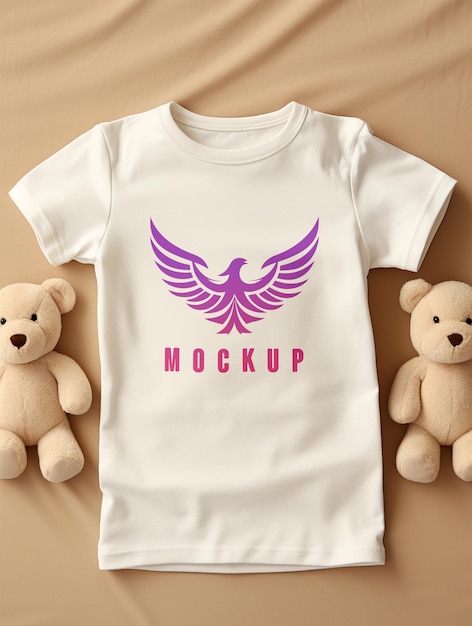 Maqueta de camisa de tela para bebe PSD