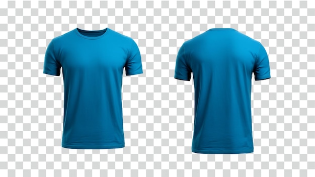Maqueta de camiseta azul psd con fondo transparente