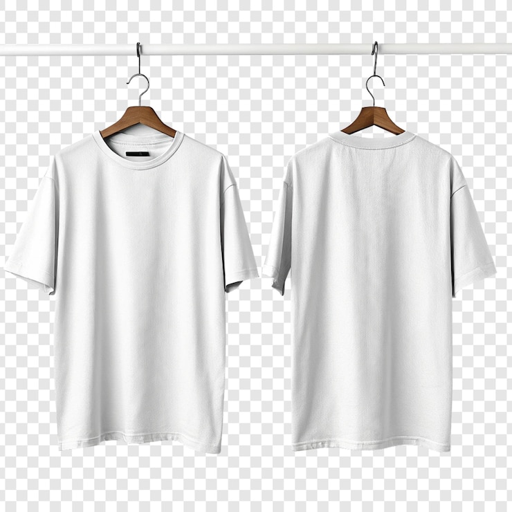 Maqueta de camiseta blanca en blanco colgada en una percha