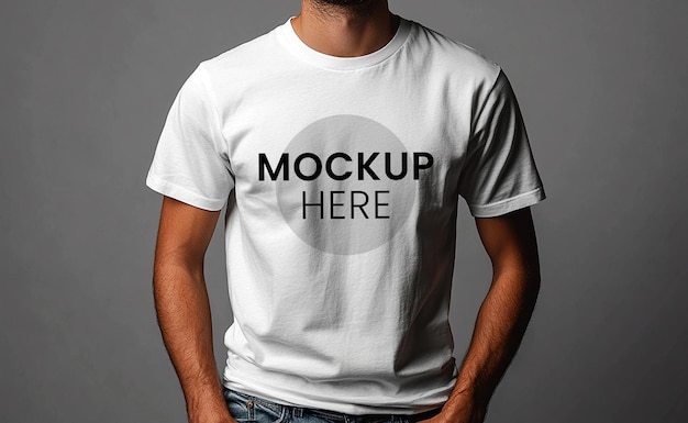 Maqueta de camiseta blanca PSD ultra detallada limpia y profesional