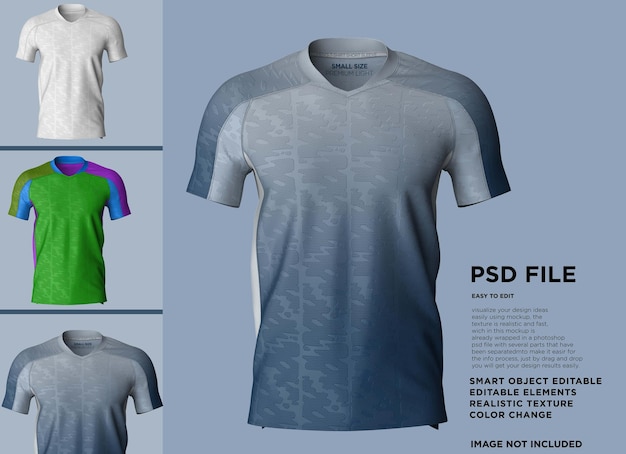 PSD maqueta de camiseta con cuello en v