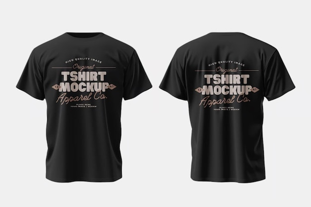 Maqueta de camiseta delantera y trasera para la marca de ropa
