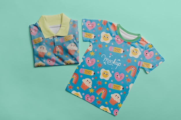 Maqueta de camiseta estampada para niños