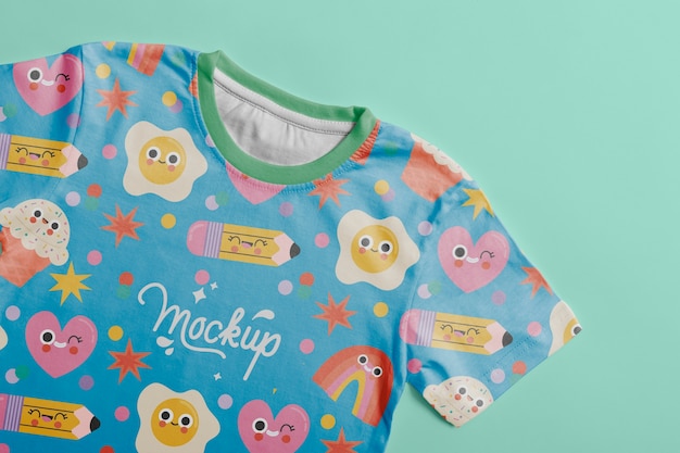 Maqueta de camiseta estampada para niños