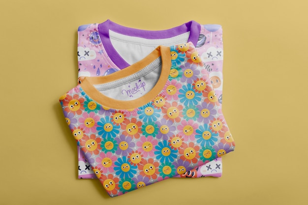 Maqueta de camiseta estampada para niños