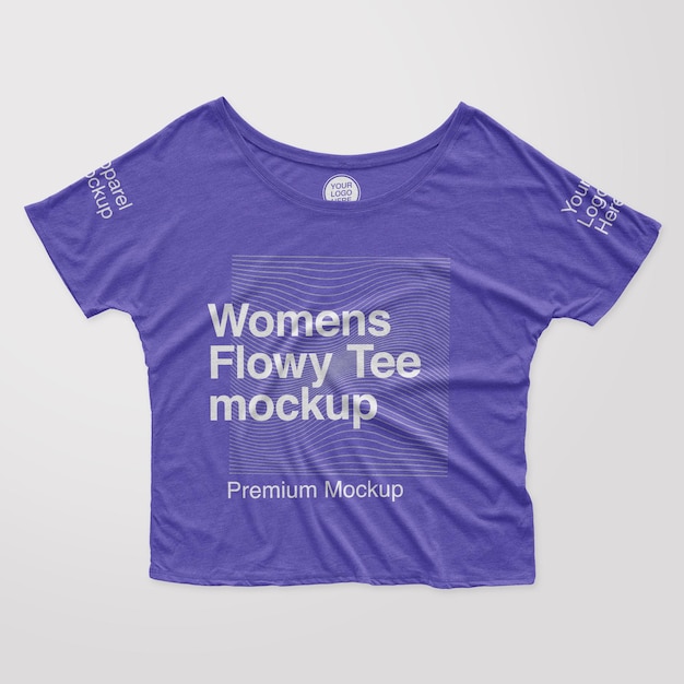 Maqueta de camiseta fluida para mujer