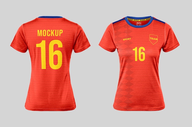 PSD maqueta de camiseta de fútbol para mujer