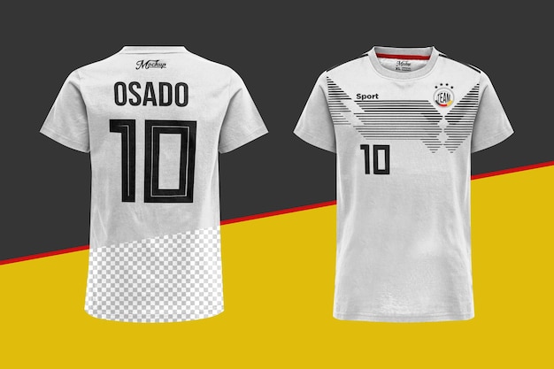 PSD maqueta de camiseta de futbol