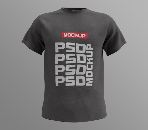 Maqueta de camiseta gris oscuro PSD