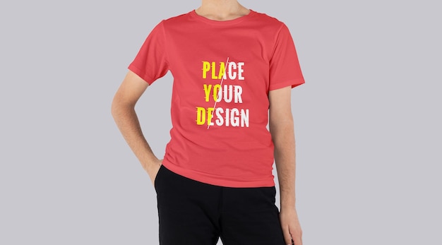 Maqueta de camiseta de hombre de vista negra