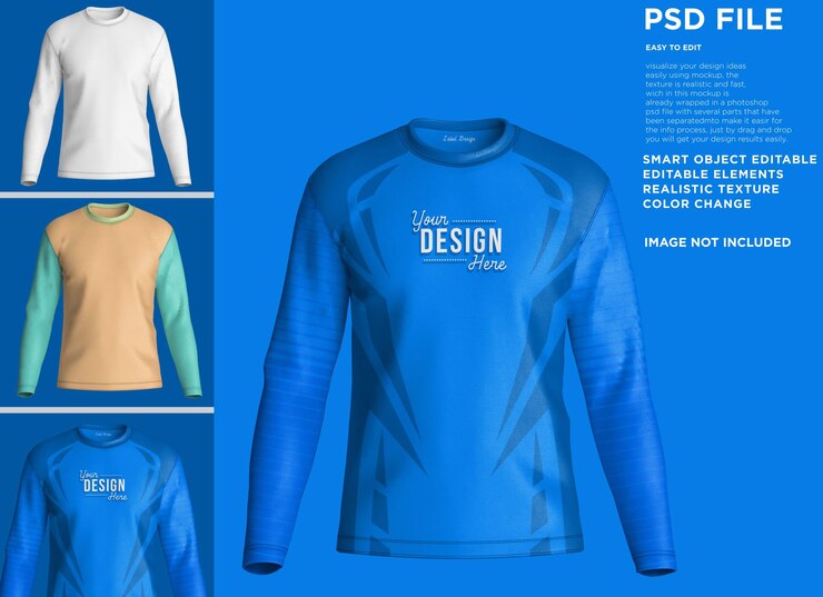 PSD maqueta de camiseta de manga larga