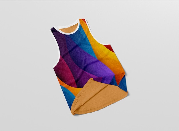 Maqueta de camiseta sin mangas con espalda cruzada