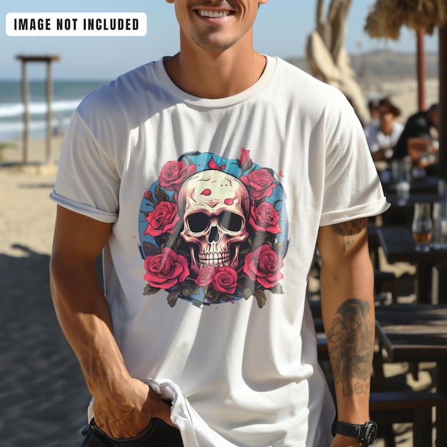 PSD maqueta de camiseta de modelo masculino psd