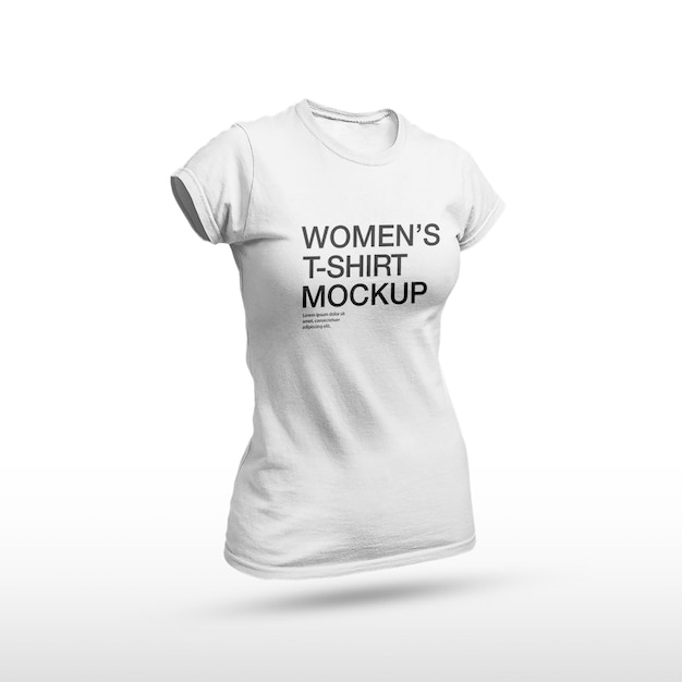 PSD maqueta de camiseta de mujer realista para maqueta de camiseta 3d