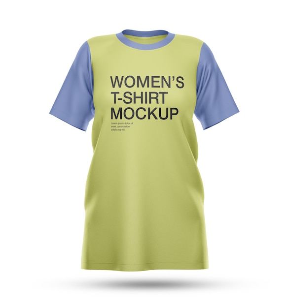 Maqueta de camiseta de mujer realista para maqueta de camiseta 3d