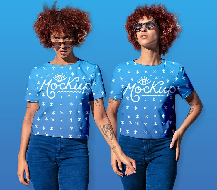 PSD maqueta de camiseta para mujer