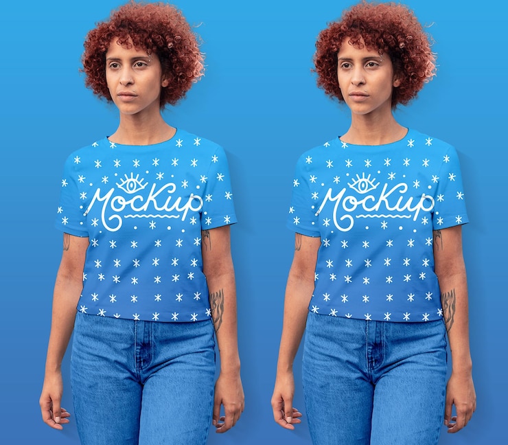 PSD maqueta de camiseta para mujer