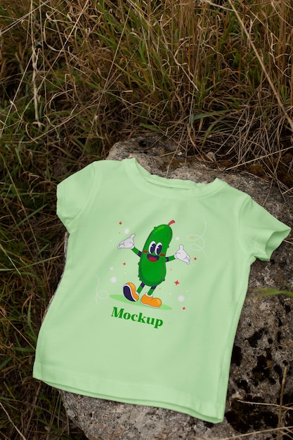 PSD maqueta de camiseta en la naturaleza