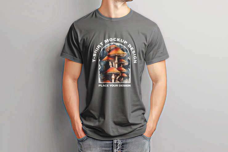 Maqueta de camiseta negra de PSD