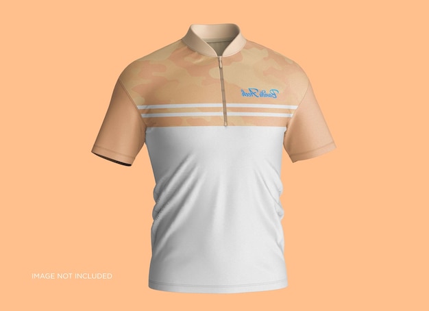 Maqueta de camiseta polo con cuello mandarín