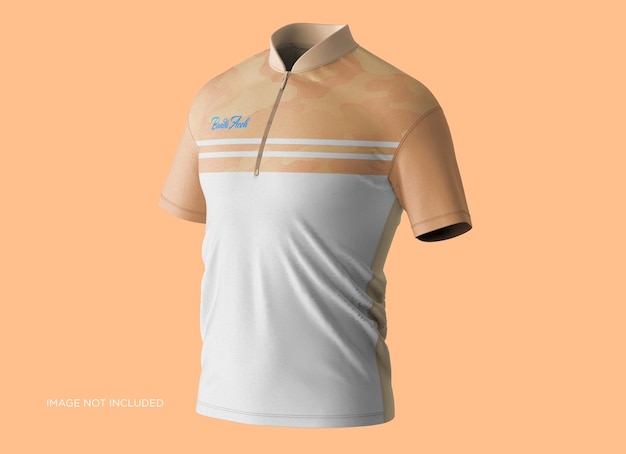 Maqueta de camiseta polo con cuello mandarín