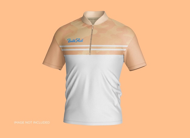 Maqueta de camiseta polo con cuello mandarín