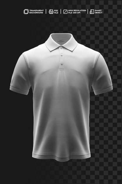 PSD maqueta de camiseta de polo profesional con fondo transparente