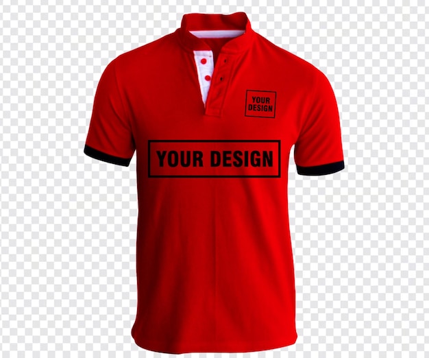 PSD maqueta de camiseta de polo roja para hombres gratis