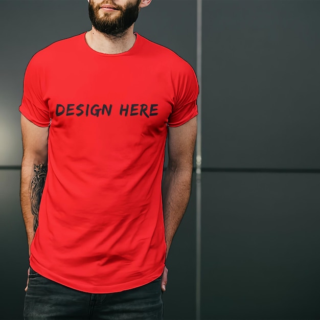 PSD maqueta de camiseta realista hombre 4