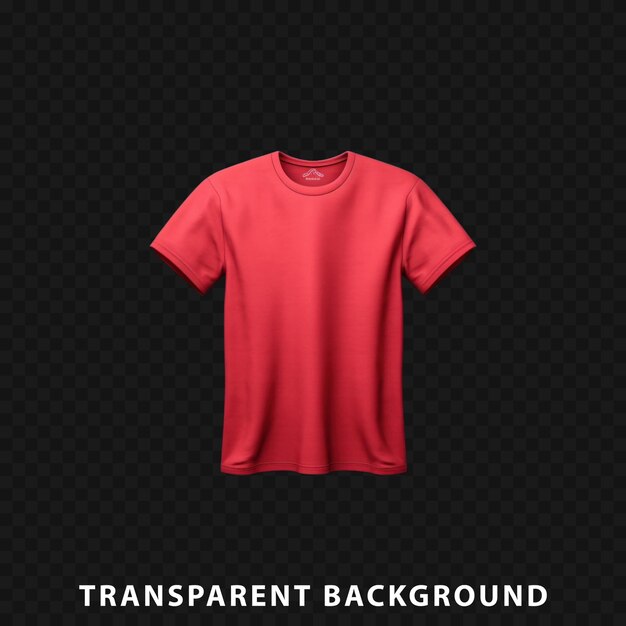 PSD maqueta de camiseta roja aislada sobre fondo transparente