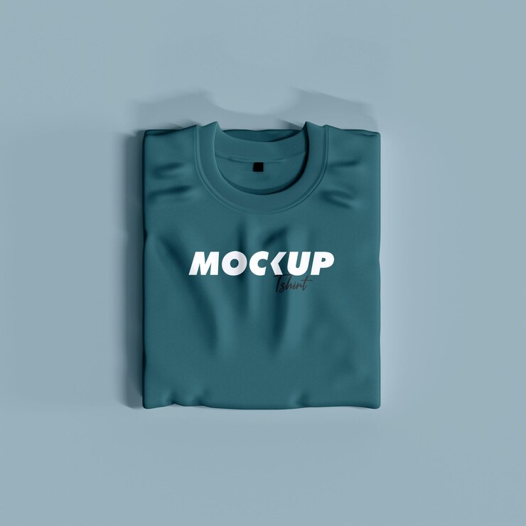 Maqueta de una camiseta con vista superior