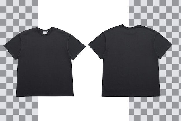 Maqueta de camisetas negras de vista delantera y trasera