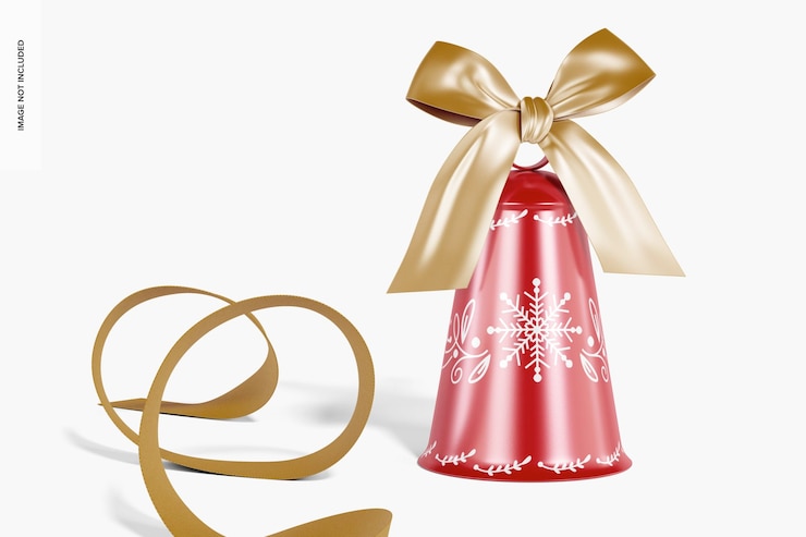 PSD maqueta de campana de navidad larga, vista frontal